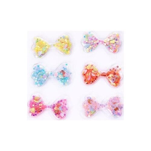 Bow shape 20pcs mini shaker cartoon Transparent Sequins for Hair Bows DIY Handmade Materials s15