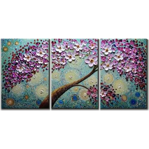 Diamond Painting Kits Blooming Life Abstract flowers tree 3 pcs Full Drill Diamond Embroidery Picture Rhinestone Diamond Mosaic