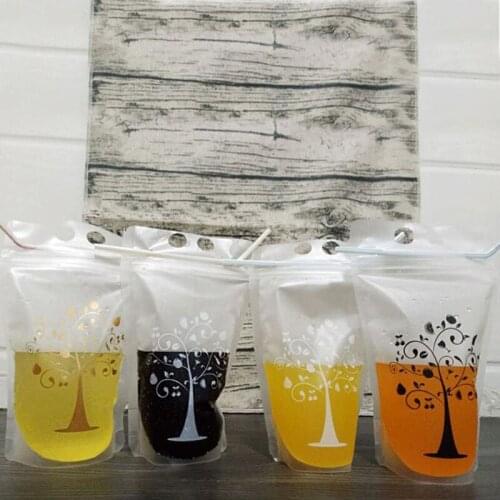 500pcs 450ml Transparent Self-sealed Plastic Beverage Bag DIY Drink Container Drinking Bag Fruit Juice Food Storage Bag lin2850