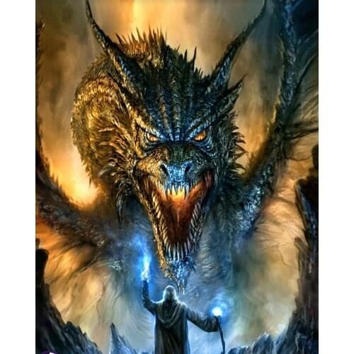 5D DIY Diamond Painting "Dark dragon" Embroidery Cross Stitch Mosaic Home Decoration Gift