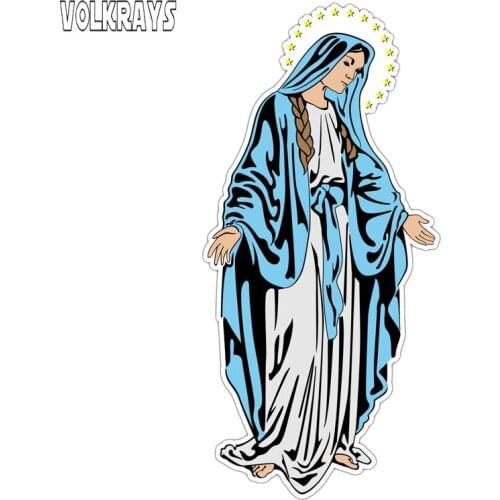 Volkrays Personality Car Sticker Saint Mary Jesus Mother God Accessories Reflective PVC Decal for Motorcycle Kia Rio,14cm*16cm