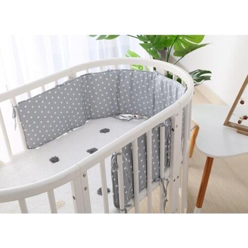 Baby Crib Bumper Bed Safe Mat PP Cotton Long Print Pad Anti-collishion Cot Infant Cushion Nodic Sleep Protect Newborn Room Decor