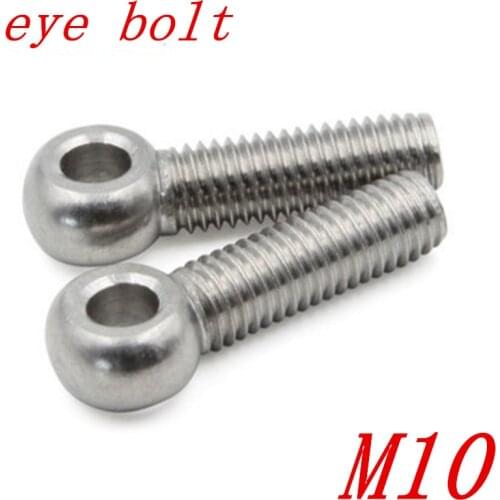 10pcs/lot M10*30/35/40/45/50/60/70/80/90/100/110/120/130/140/150 304 stainless steel eye bolt