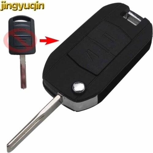 Jingyuqin 2 Buttons Remote Folding Flid Key Shell Uncut Blade for OPEL VAUXHALL Vectra Zafira Omega Astra Replace Styling