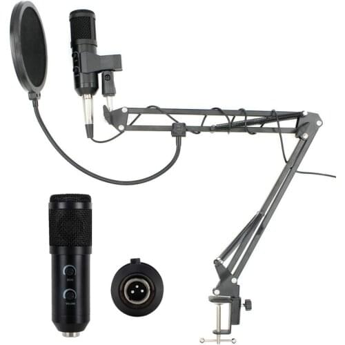 BM 900 Condenser USB Microphone Studio With Stand Tripod Pop Filter Mic For Computer Karaoke PC Adjustable volume BM 800