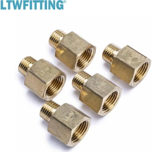 LTWFITTING Lead Free Brass Pipe 3/8-Inch Female x 1/4-Inch Male NPT Adapter Fuel Gas Air