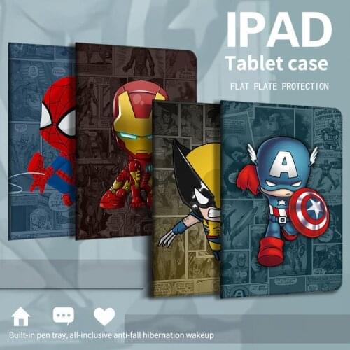 Marvel Avenger Captain America Wolverine Cover for IPad Pro Case for IPad Mini 4/5 Case for 9.7 2017 2018 IPad Air 1 2 9.7