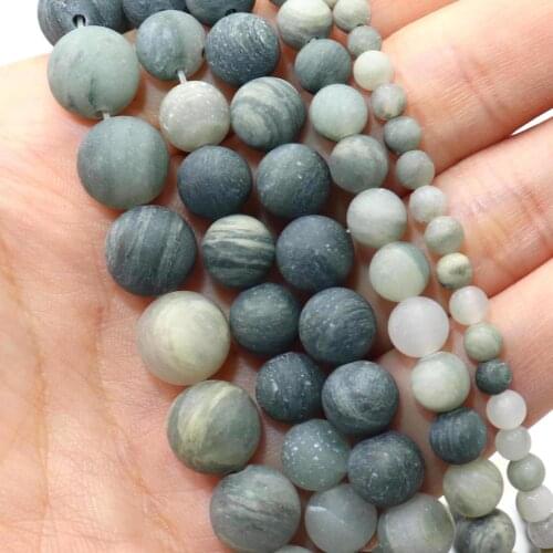 Dull Polish Matte Natural Green Hair Stone Round Spacer Beads For Jewelry Making DIY Bracelet Necklace Material 4/6/8/10/12mm