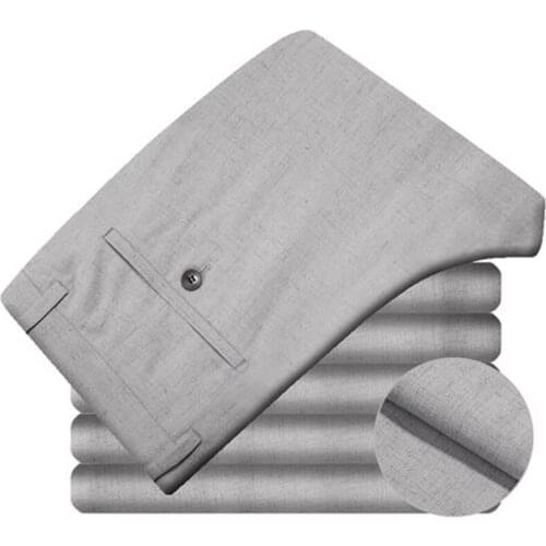 New Fashion Designer Mens Romantic Wedding Groom Slim Fit Zipper Fly Suit Pants Wrinkle-resistant Grey Suit Pants for Men