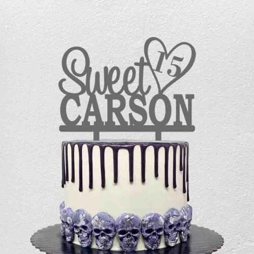 Personalized Birthday Cake Topper Custom Your Name Age Sweet 15 Kids Birthday Party Cake Decoration Topper