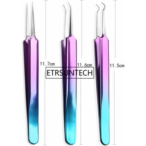 Stainless Steel Eye Lashes Acne Needle Tweezers False Fake Eyelash Extension Tweezers Nippers Pointed Clip F1291