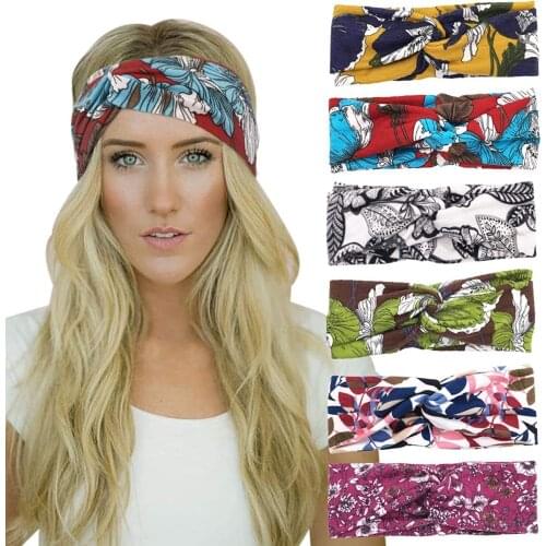 Elastomer Headband Solid Color Twisted Knotted Headwrap Wide Turban Twist Knitted Cotton Hairband Womens Hair Accessories