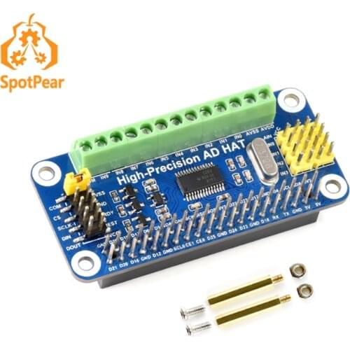 Raspberry Pi High-Precision AD HAT, ADS1263 10-Ch 32-Bit ADC