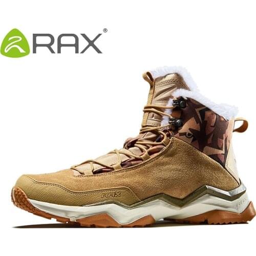 RAX Winter Hiking Boots Breathable Leather Mountain Camping Climbing Mens Shoes Walking Snowproof Outdoor Trekking Shoes for Men