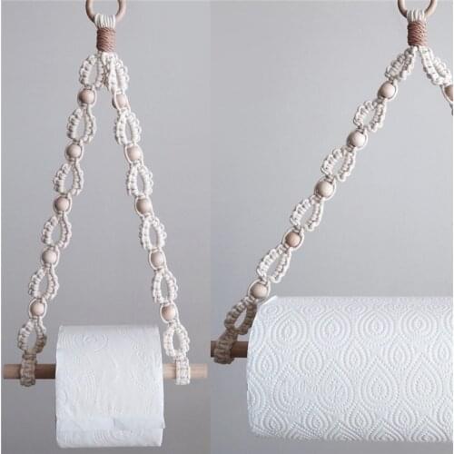 Handmade Nordic Toilet Paper Holder Tapestry Macrame Wall Hanging Storage Shelf Room Decor Bathroom Toilet Paper Dispenser