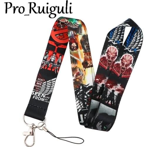 Attack on Titan Lanyard for Key Phone Cool Neck Strap Lanyard for Camera Whistle ID Badge Cute webbings ribbons Gifts