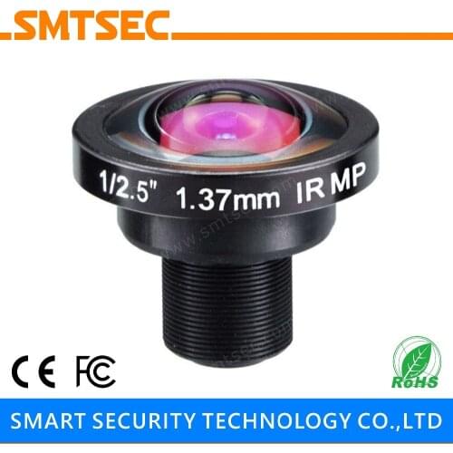 SMTSEC SL-RY137F20IR 1.37mm 1/2.5" F2.0 HD 5MP M12X0.5 183 Degrees Wide Angle Fisheye Lens for CCTV Video Security Camera