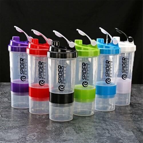Sports Shake Creative Protein Powder Mixing 500ml Portable Three-layer Leak-proof Water Bottle