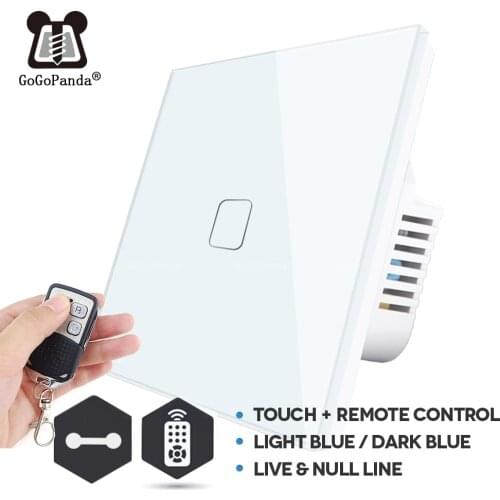 EU Standard 1 Way Remote Control Type Wall Light Controller Smart Home Automation Touch Switch Waterproof Fireproof 1/2/3/4G