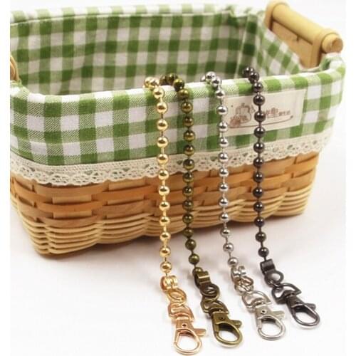 Metal Purse Chain Straps Handle Shoulder Cross Body Bag Replacement Handbag DIY 6mm beads