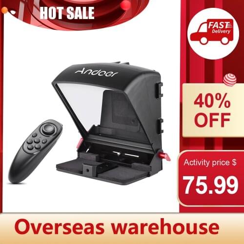 Andoer A1 Teleprompter Prompter+Remote Control for Smartphone/DSLR Camera Video Recording Live Streaming Interview Stage Speech