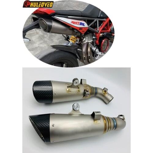 Titanium Alloy for Ducati Hypermotard 950 2018-2020 Motorcycle Exhaust Muffler Link Pipe for Ducati Hypermotard 950 Exhasut Pipe