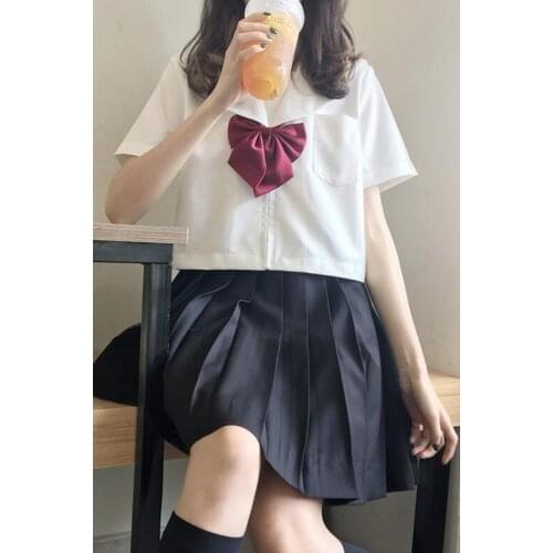 High quality JK UNIFORM Skirt Japanese College Base Class Orthodox Sailor Womens Classwear Short Sleeve Pleated Skirt suit