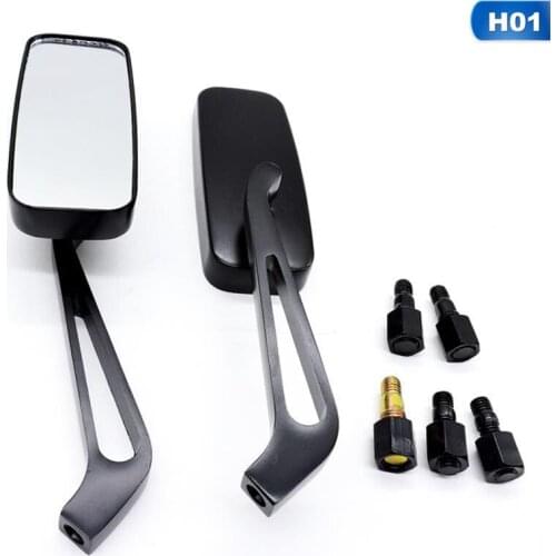 8mm 10mm Universal Motorcycle Rear View Side Black Mirrors for Honda Yamaha Kawasaki Street Sports Bike Chopper Cruiser Touring
