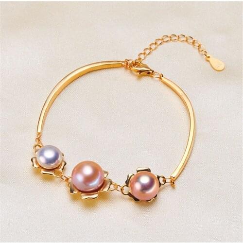 DIY pearl accessories 925 silver pearl jade bracelet empty hold fashion bracelet holder