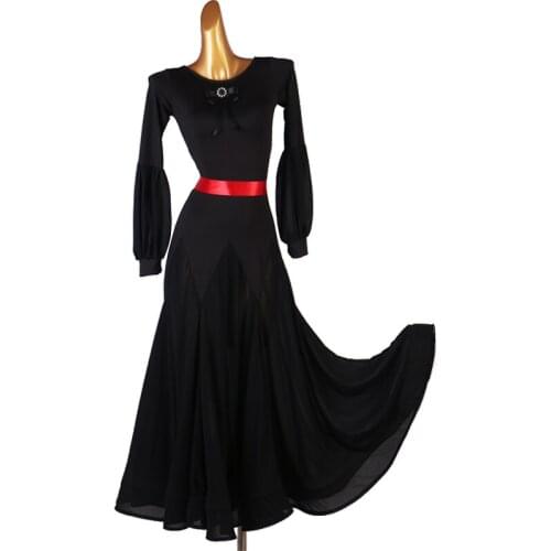 Ballroom Dance Dress Womens Performance Long Sleeve Spandex