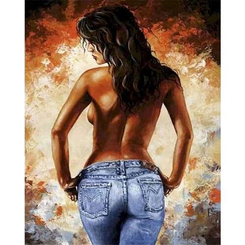 Sexy Woman Printed Canvas 11CT Cross Stitch Set Embroidery DMC Threads Painting Craft Knitting Handmade Magic Design