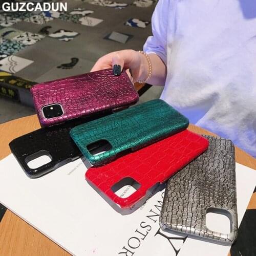 Hard Phone Cases for Iphone Xs Max 11 12 Pro Max 8 7 6S Plus Xr X 10 Case Luxury Crocodile Texture PU Protective Back Cover Capa