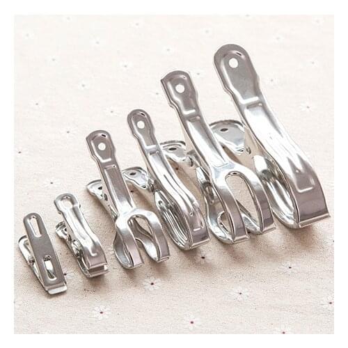 Clothes Peg 10PCS Stainless Steel Beach Towel Clips Racks Keep Your Towel From Blowing Away Laundry Clamps Windproof
