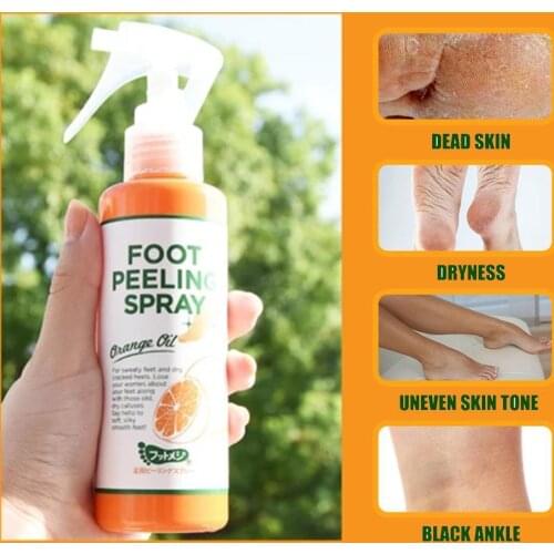 100ml Foot Peeling Spray Natural Orange Essence Pedicure Hands Dead Skin Exfoliator Mask Whiten Foot Care Tool Japan Cosmetics