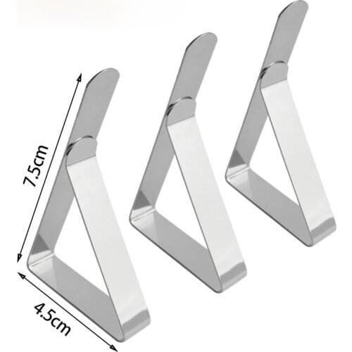 12pcs Set Stainless Steel Tablecloth Clip Triangle Tablecloth Clip 4.5cm Runner Non-slip Fixing Clip Household Bed Sheet Clips