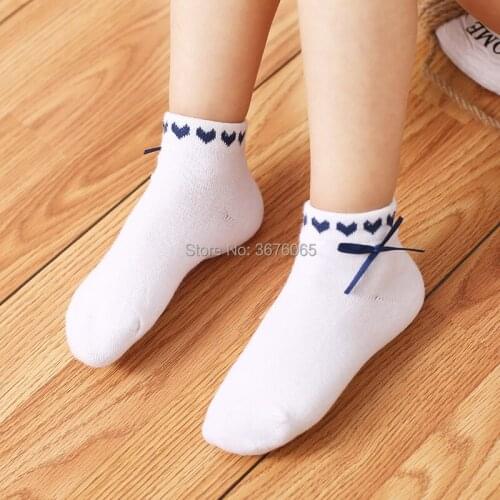 3pcs/lot new girls cotton socks for baby kids lovely blue bow-knot Princess Style socks love cute child warmer fashion socks