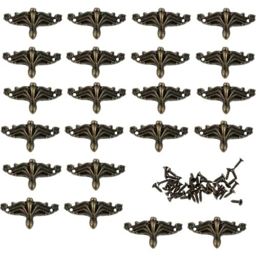 30 PCS Antique Jewelry Box Feet Leg Wood Case Corner Protector Decorative Furniture Legs for DIY Jewelry Chest Gift Box Wood Box