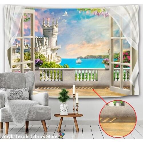 3D Wall Hanging Boheme Mandala Tapestry Hippie Tapestry Sea Wall Hanging Dorm Decor Living Room Art Gobelin Flowers Vine Beach