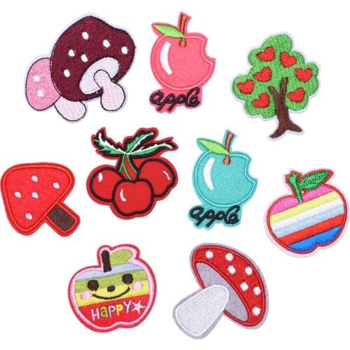 9 pcs vegetable and fruit Series For Clothes Iron on Embroidered Patches For Hat Jeans Sticker Sew-on DIY Ironing Patch decor