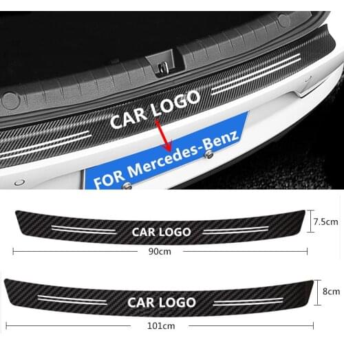 1pcs Car Carbon Fiber Bumper Trunk Sticker for Mercedes W202 W203 W204 W205 W210 W211 W212 W213 W221 W222 C180 C200 C260 C300