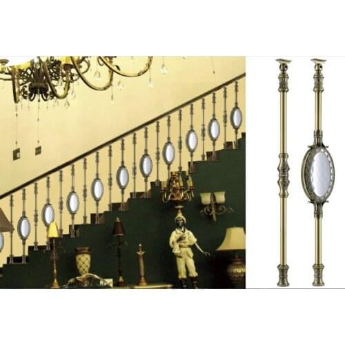 Freeshipping 950mm Al-Mg alloy column Floor Mount Newel Handrail Armrest Pillar Pole Post Pair