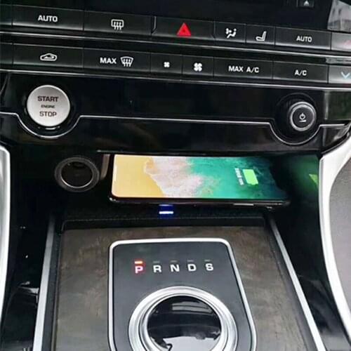 For Jaguar F-pace XE XF XFL 2017 2018 2019 accessories 15W fast QI wireless charger phone charger charging plate phone adapter