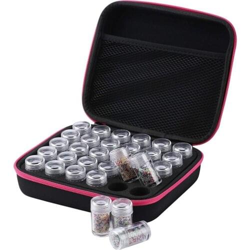 Diamond Beading Storage Case, 30 Slots Diamond Container Art Craft Organizer With Handle 30 Plastic Jars