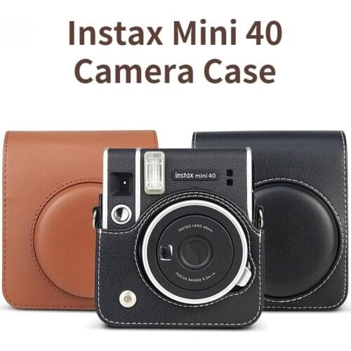 PU Leather Bag Case Cover For Fujifilm Instax Mini 40 Instant Film Photo Camera Shoulder Strap Protective Pouch