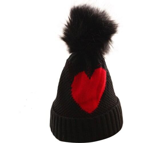 Baby Hat Cute Love Autumn And Winter Children Comfortable Fabric Wool Cap Girls Princess Woolen Hat kid Knitted Hat Beanie 2-8Y