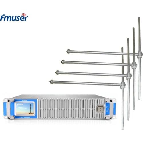 FMUSER FSN-1000T 1000W 1KW Touch Screen FM Radio Transmitter Broadcast+4 Bay FU-DV1 Antenna+30m 1/2" Cable For FM Radio Station