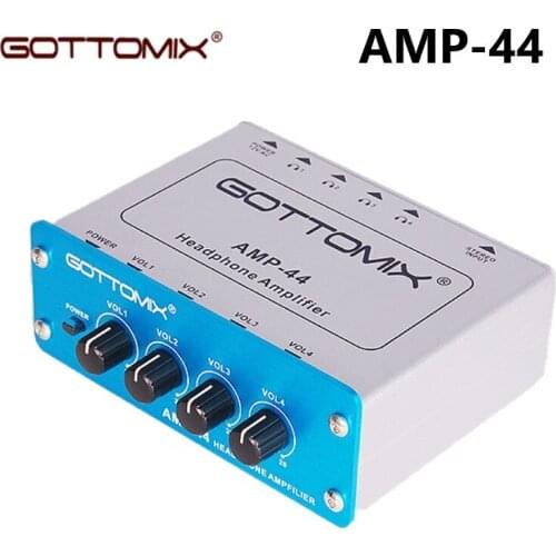 Gottomix AMP-44 8-channel Headphone Amplifier/ Splitter, Headphone Split Amp For Band Rehearsal Personal/Studio Recording Music