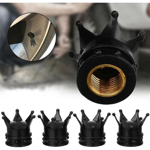 1pcs Bicycle Tire Valve Caps Dustproof Gold Crown Tyre Wheel Tire Truck Stem AirValve Bike Caps Auto Caps W1B6