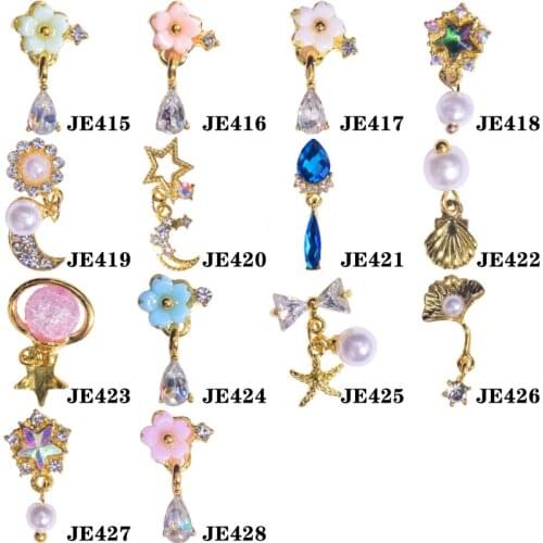 10pcs/Lot Glass Crystals Nail Art Rhinestones For Nail Charms Gems Stones Decoration Craft Jewelry DIY Diamond Pendant JE415-428