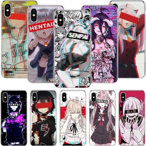 LEWD Sad Girl Japanese Anime Phone Case For iPhone 11 12 Pro XS XR X Max 7 8 6 6S Plus Mini + 5 SE Pattern Customized Coque Cove